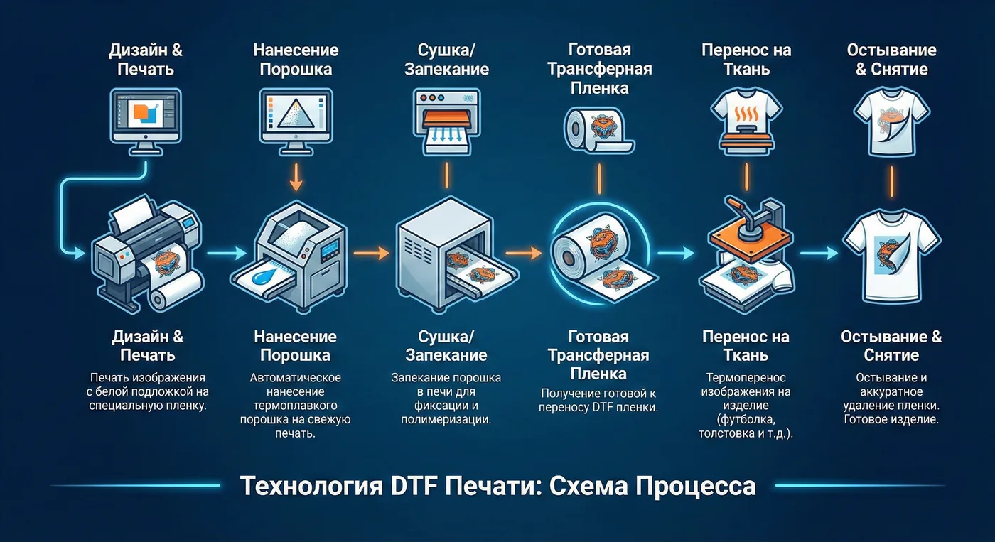 Процесс DTF-печати